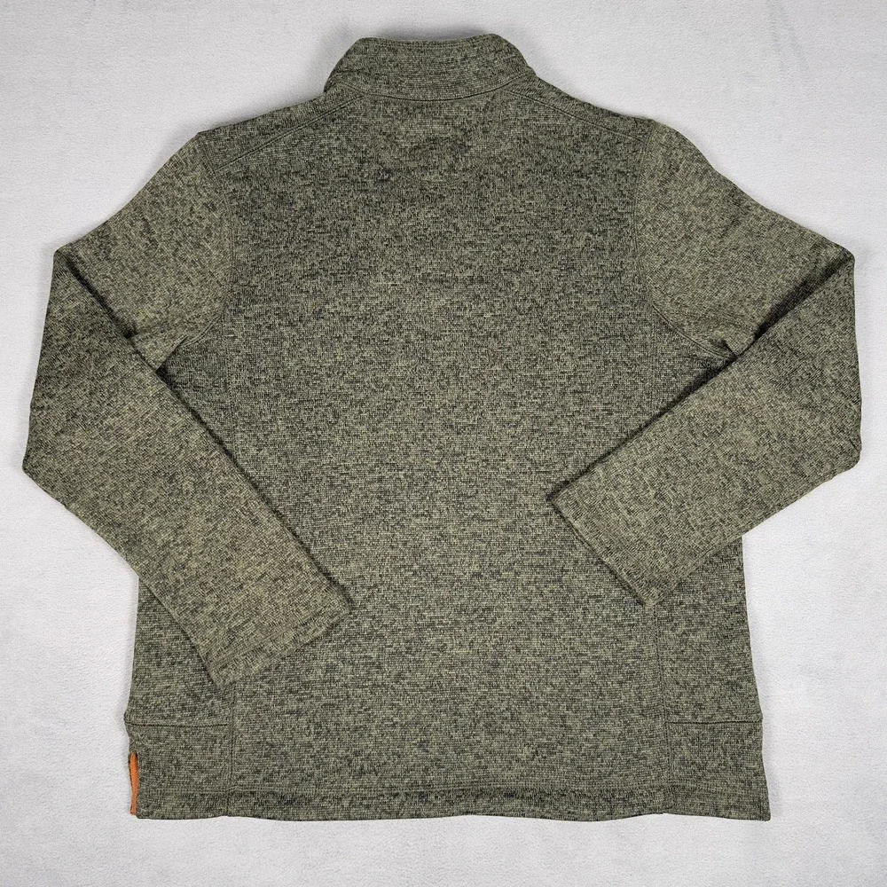 Woolrich Mens Olive Green 1/4 Snap Fleece Pullover Sweatshirt L